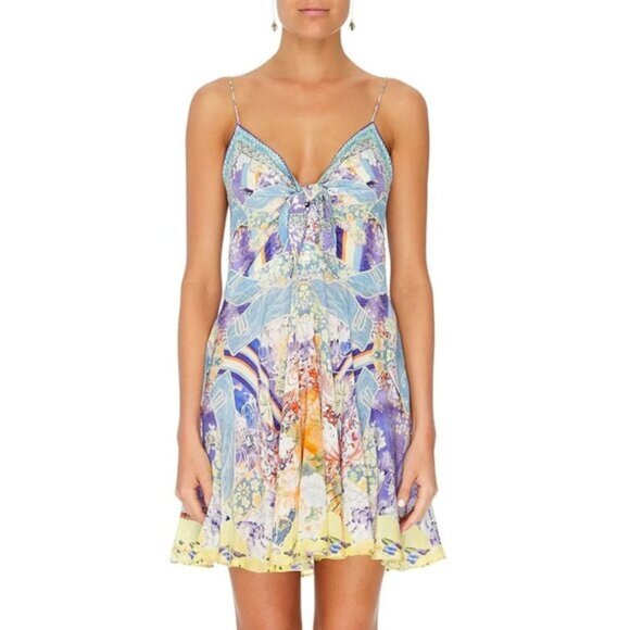 Camilla Girl In The Kimono Short Dress With Tie Front Medium b96E - Picture 1 of 9